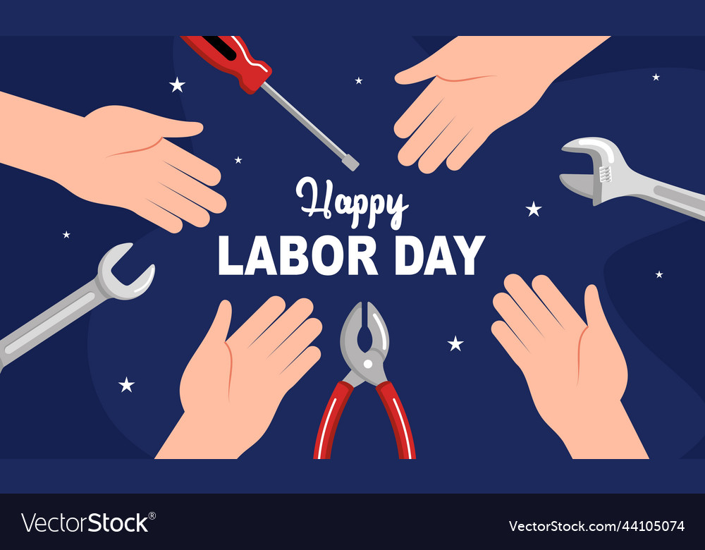 Hand drawn labor day background Royalty Free Vector Image