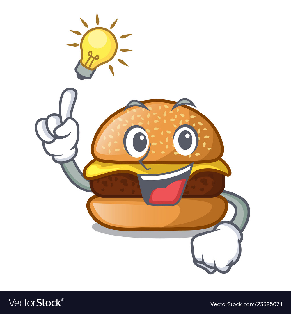 Have an idea hamburger with the cartoon cheese