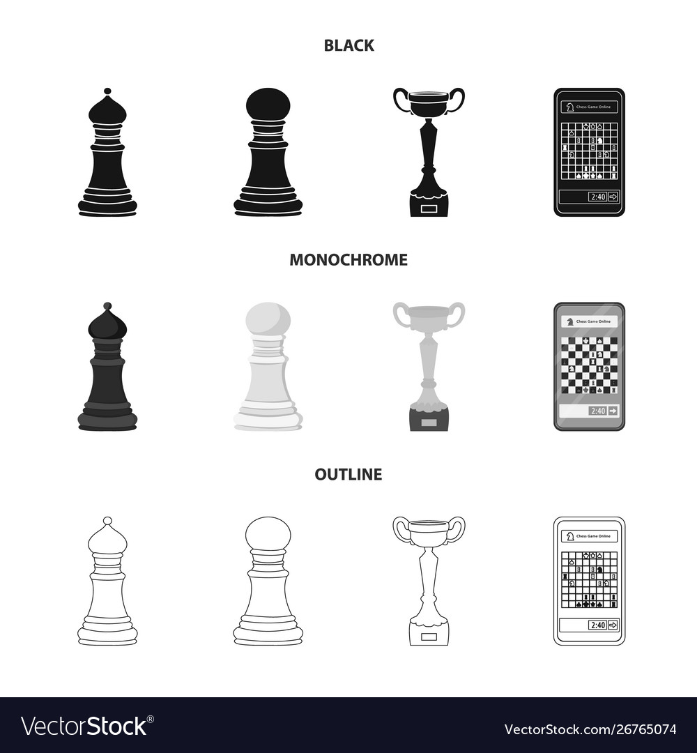 Isolated object checkmate and thin symbol set vector image Isolated object checkmate and thin symbol set