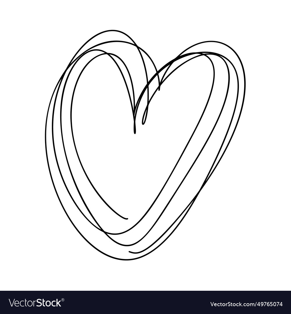 Love Heart Logo Lines Black Royalty Free Vector Image