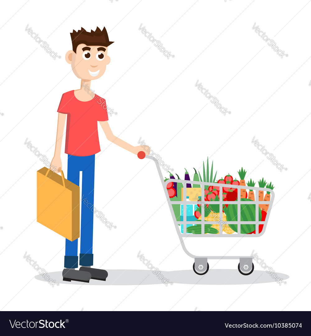 Man with shopping cart