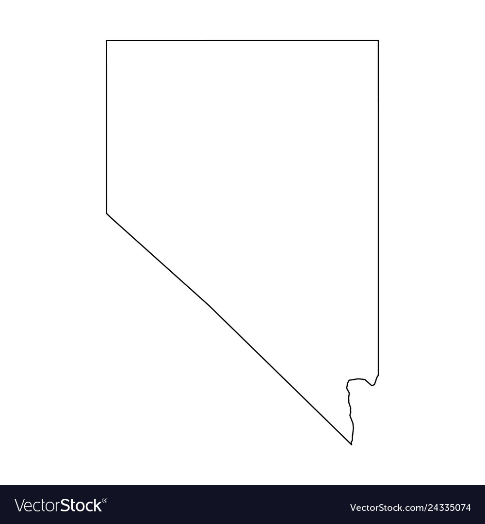 Nevada state of usa - solid black outline map Vector Image