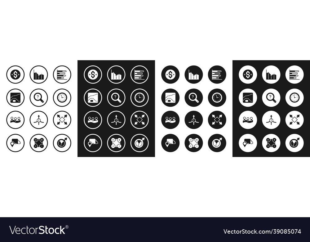 Set pie chart infographic unknown search graph vector image Set pie chart infographic unknown search graph