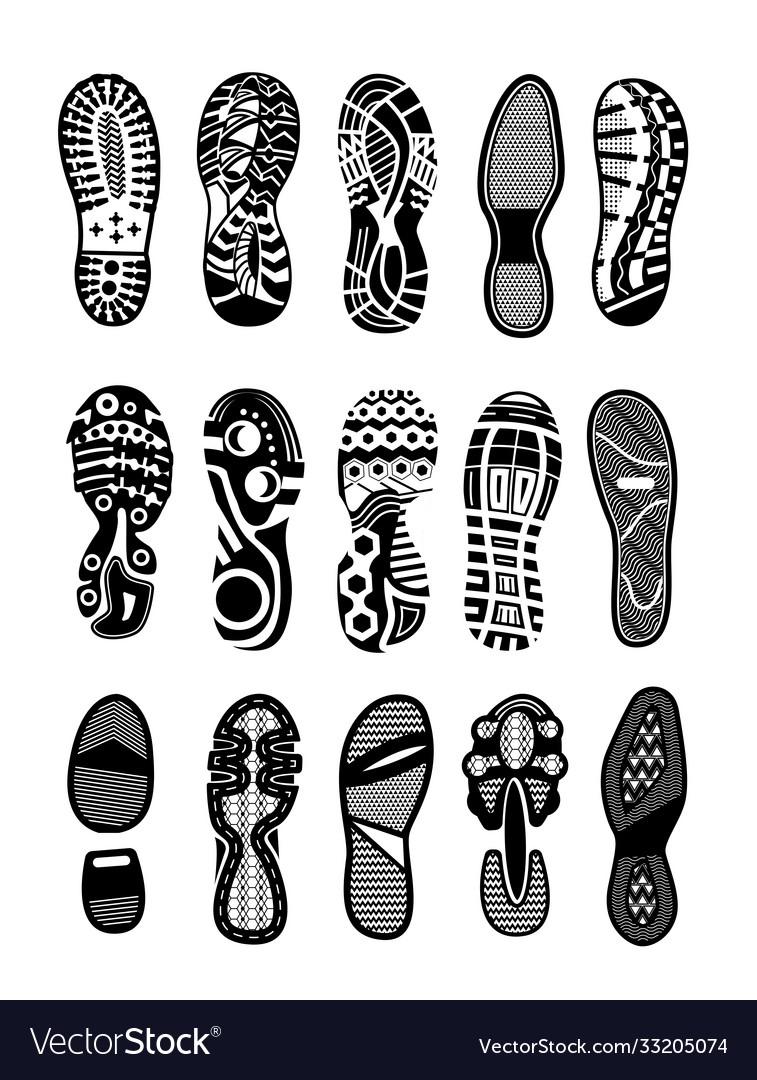 Shoe sole icon set isolated on white background Vector Image