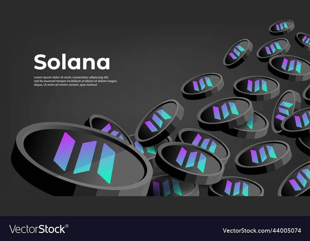 Solana sol cryptocurrency concept banner Vector Image