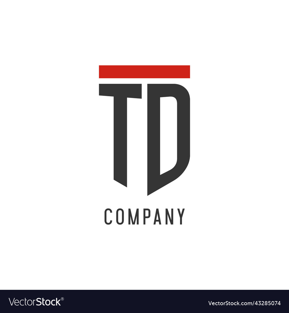 Td initial esport logo with simple shield design