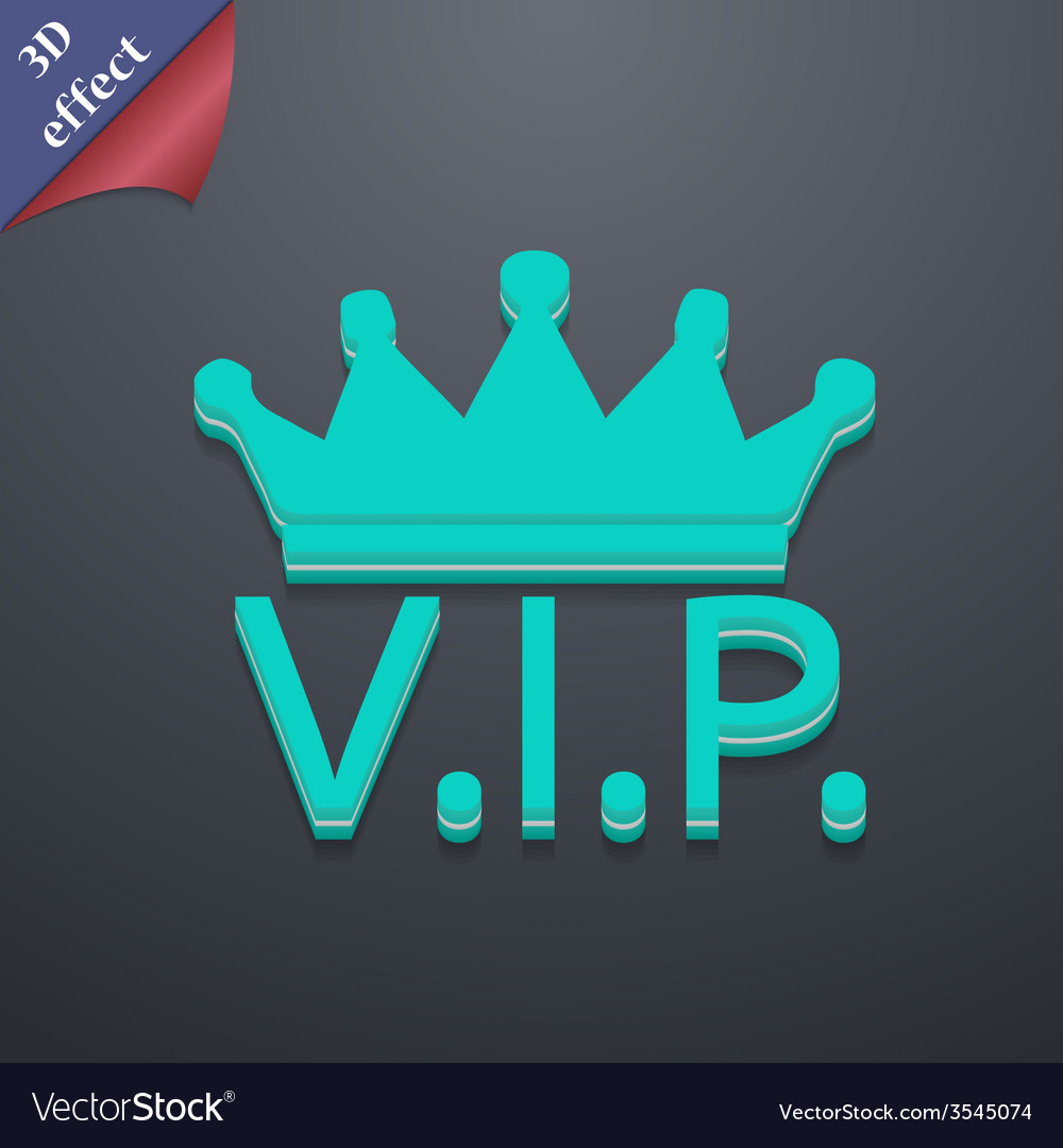 Vip icon symbol 3d style trendy modern design