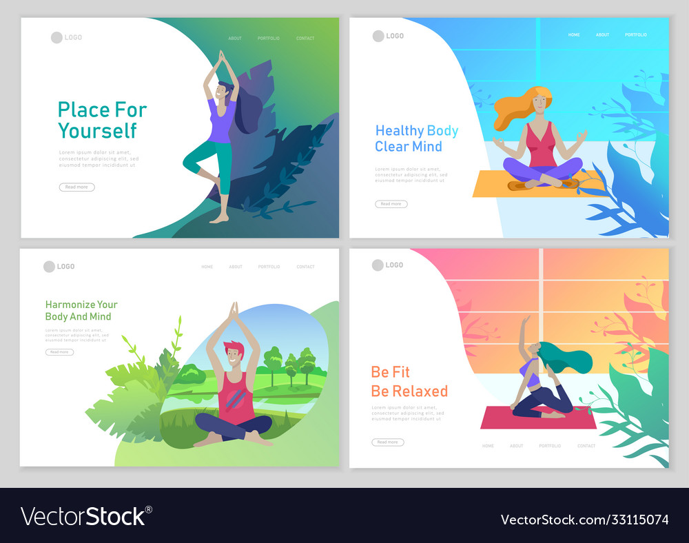 Web page design template with man and woman Vector Image