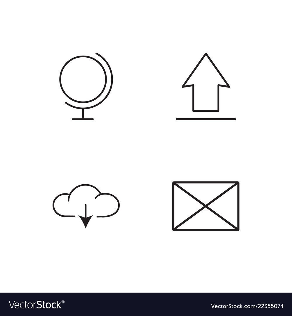 Web simple outlined icons set