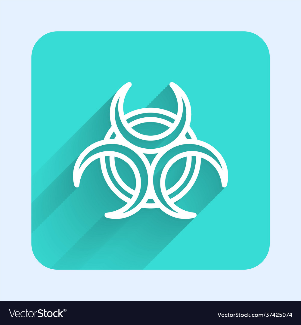 White line biohazard symbol icon isolated Vector Image