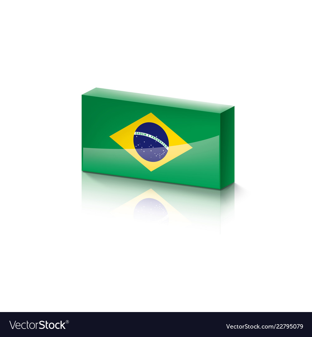 Brazil flag on a white