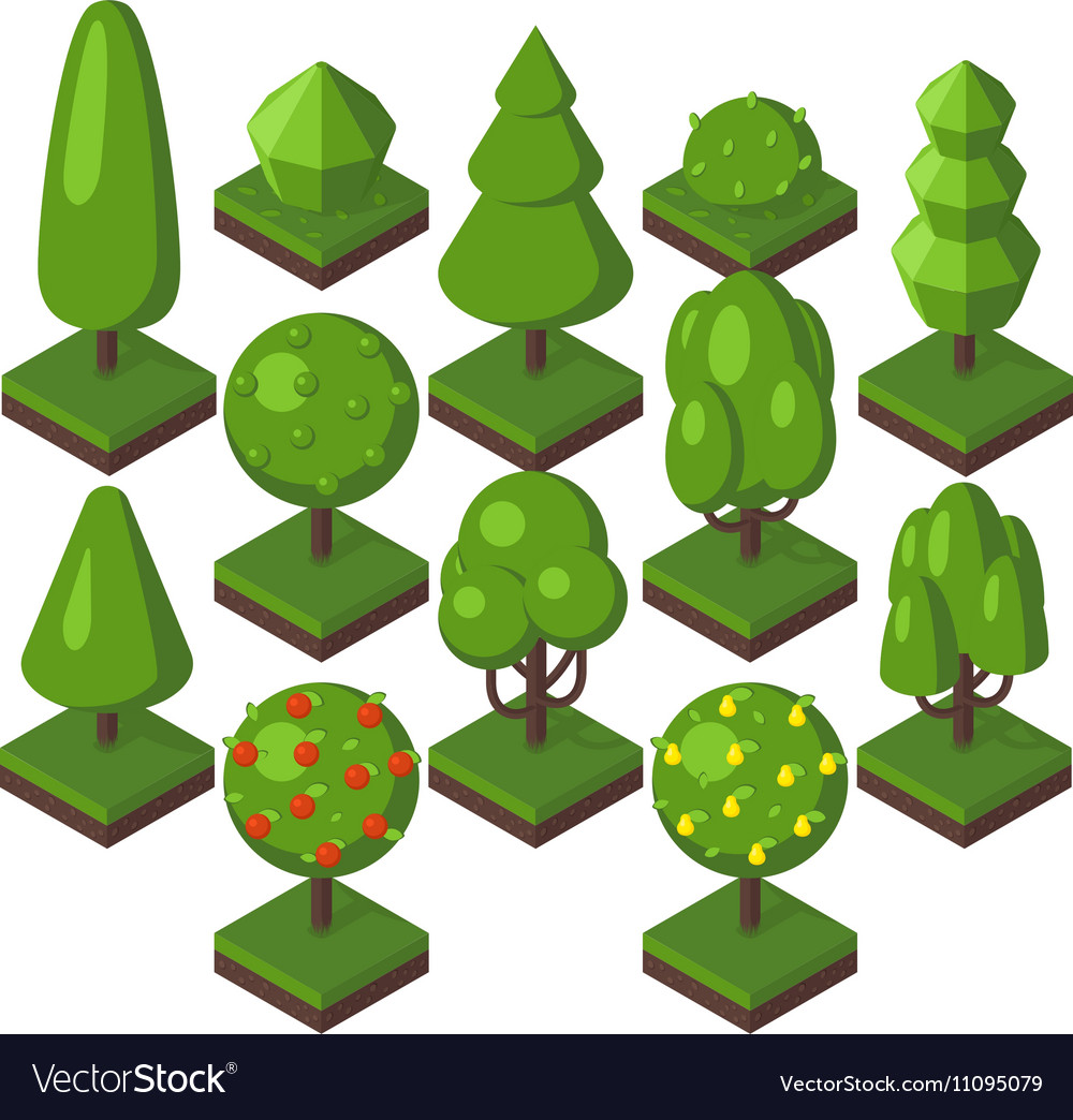 Isometric tree Royalty Free Vector Image - VectorStock