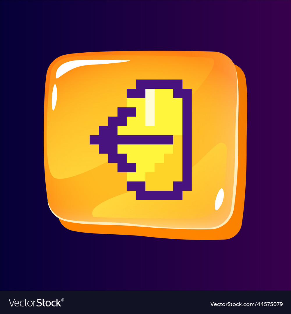 Logout glossy ui button with pixelated color icon vector image Logout glossy ui button with pixelated color icon