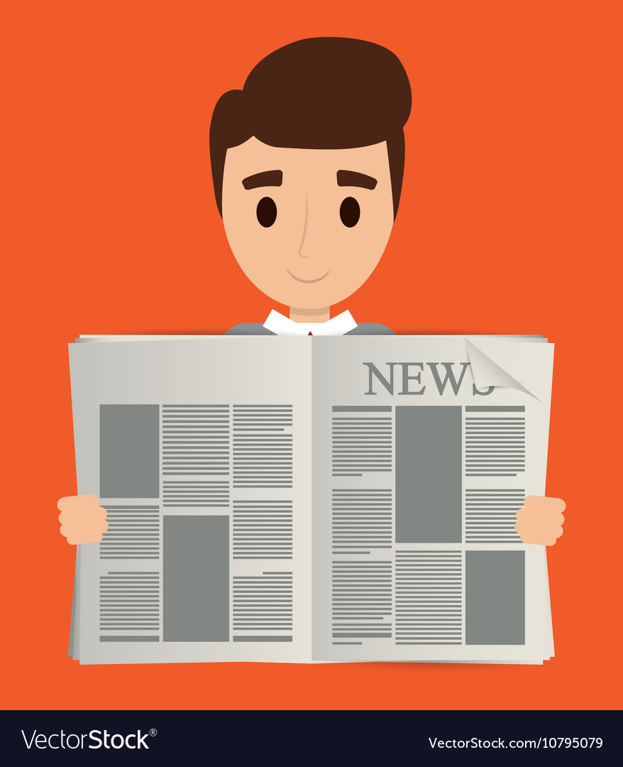 Man reading newspaper design Royalty Free Vector Image