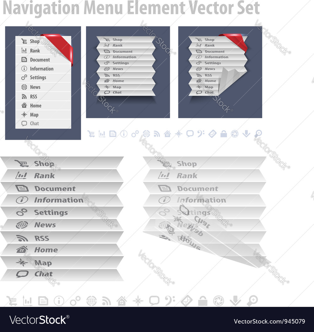 Nav menu Royalty Free Vector Image - VectorStock