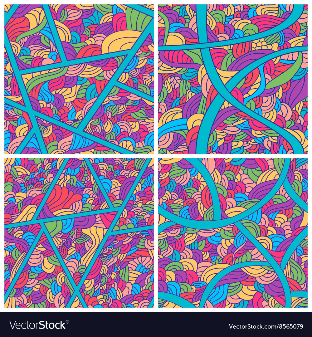 Set of four seamless patterns