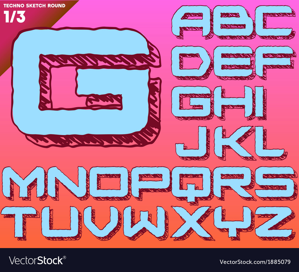 Sketch Alphabet Royalty Free Vector Image Vectorstock