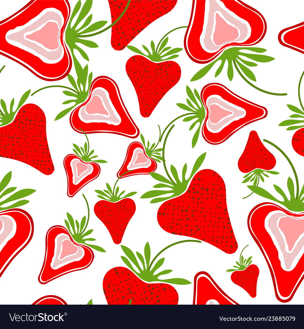 Strawberry seamless pattern vector image Strawberry seamless pattern