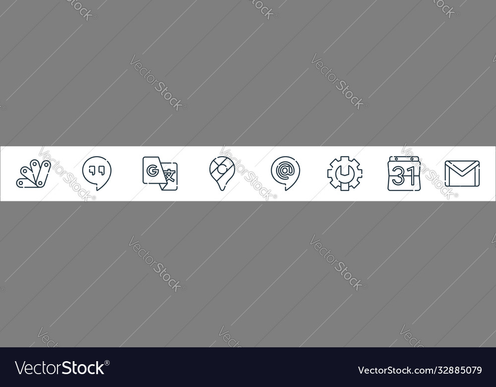 Suite line icons linear set quality vector image Suite line icons linear set quality