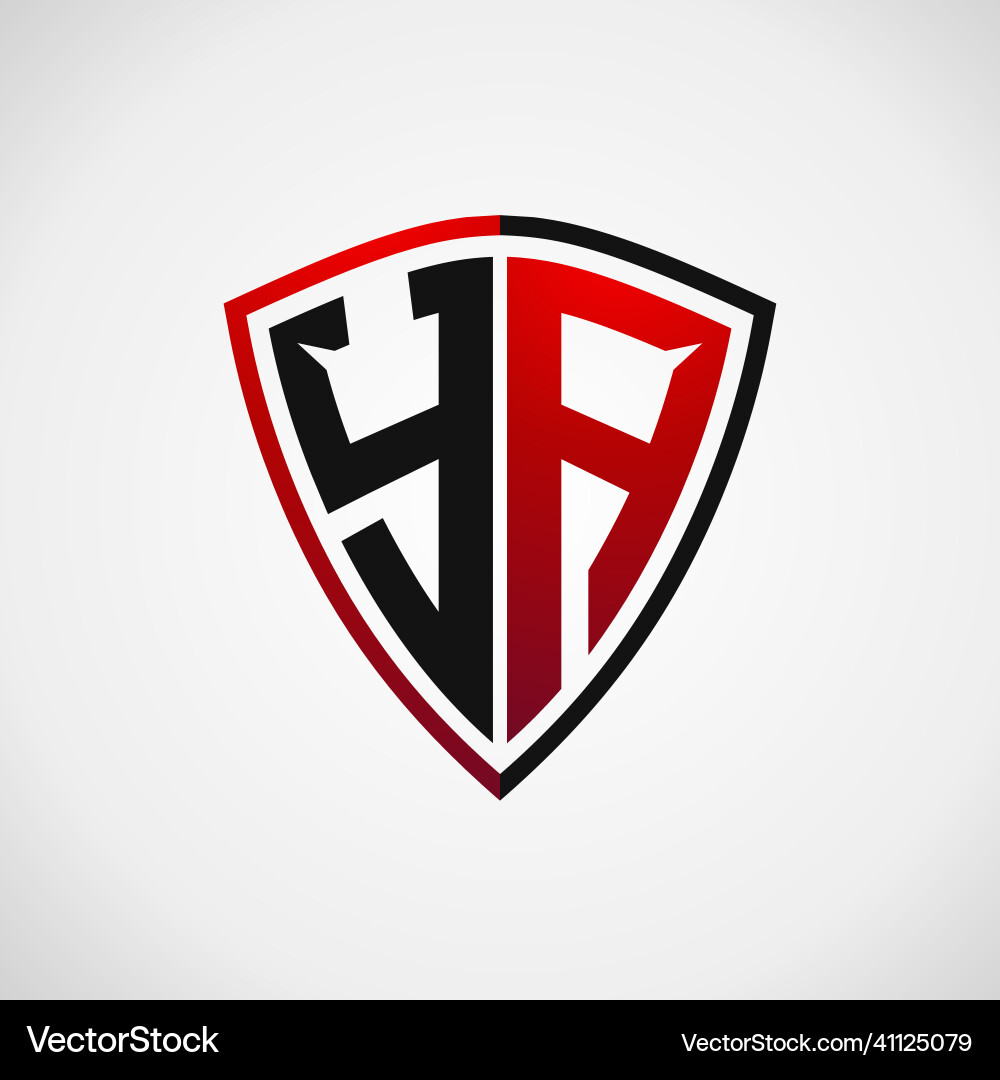 Ya initials shield logo designs modern templates Vector Image