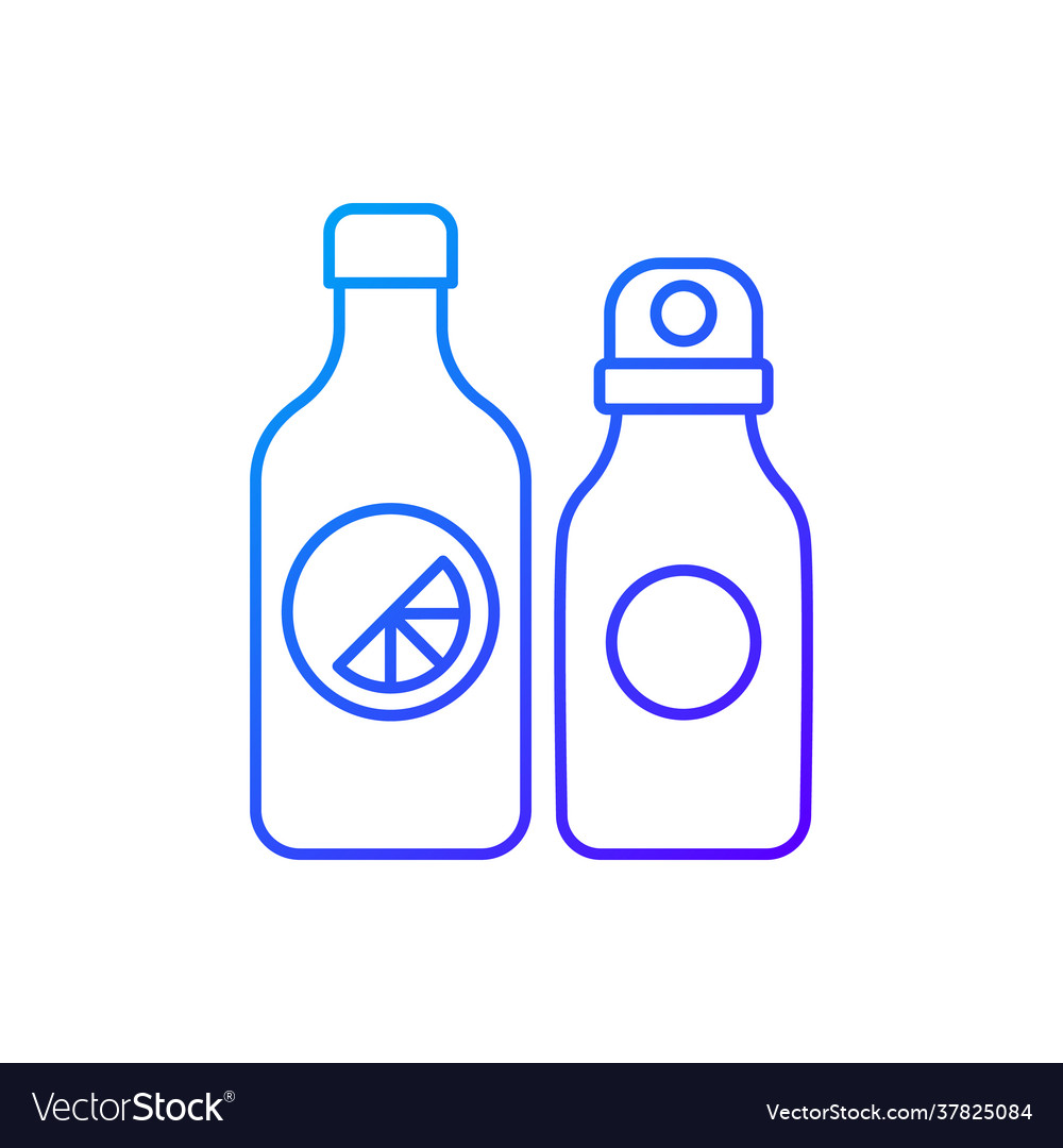 Branded water bottle gradient linear icon