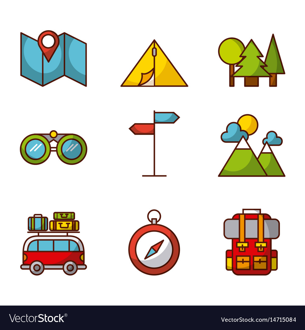 Camping related icons image