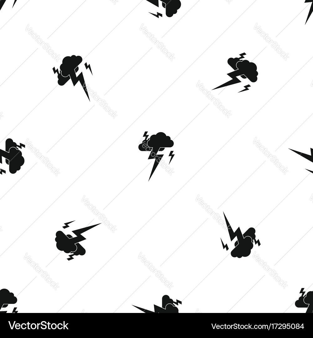 Cloud and lightning pattern seamless black Vector Image
