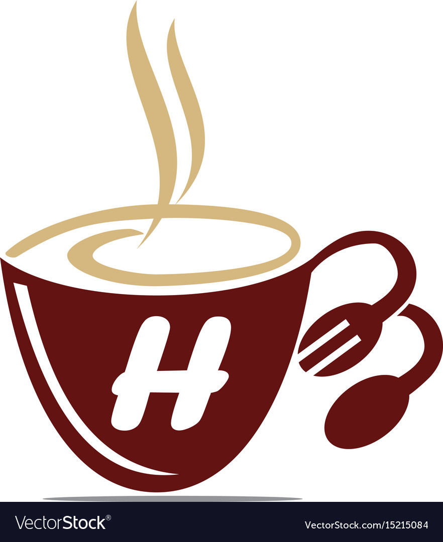 Coffee cup restaurant letter h