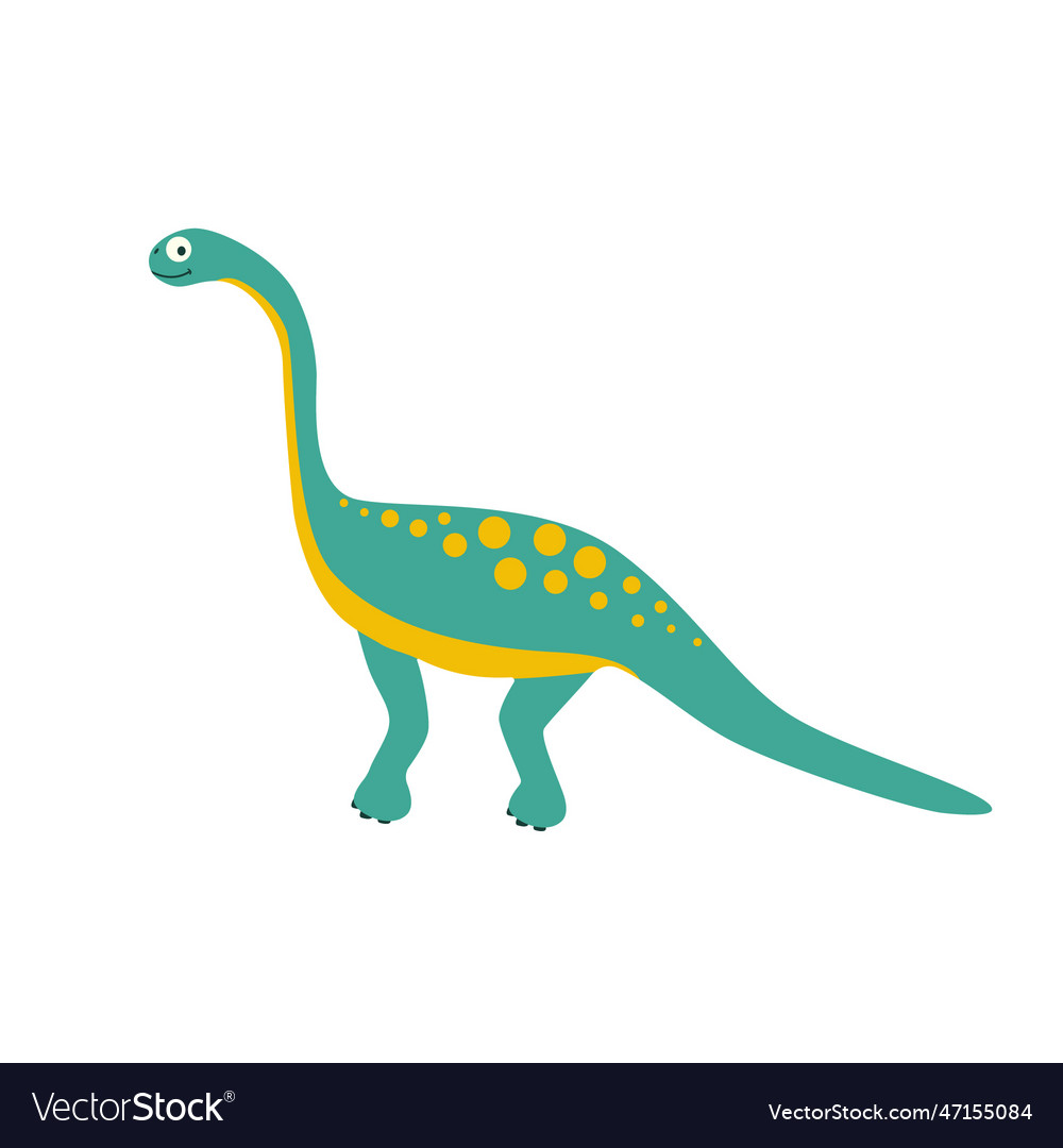 Cute cartoon dinosaur diplodocus