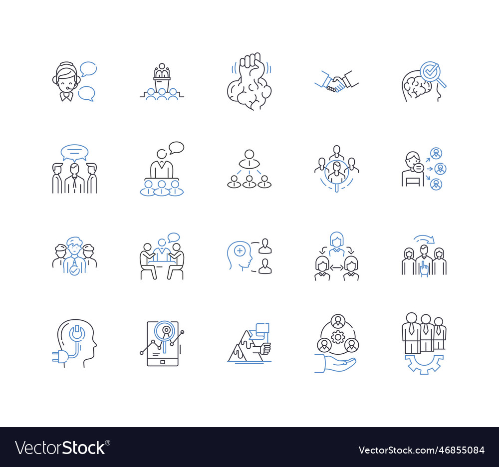 Establishment entity line icons collection vector image Establishment entity line icons collection
