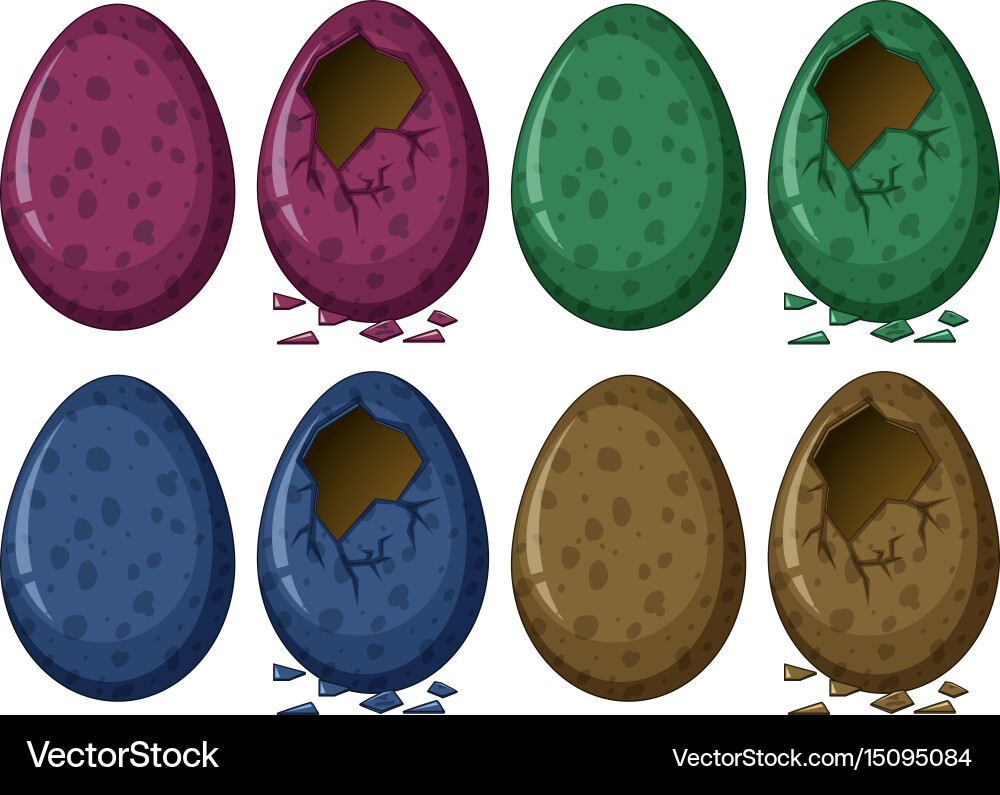 Four colors of dinosaur eggs Royalty Free Vector Image