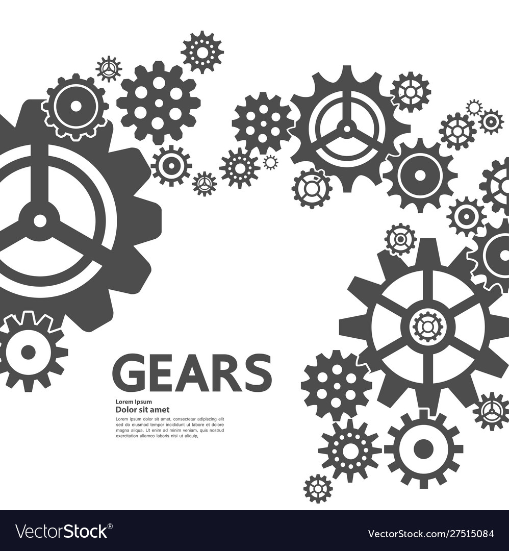 Gears creative idea set grand Royalty Free Vector Image