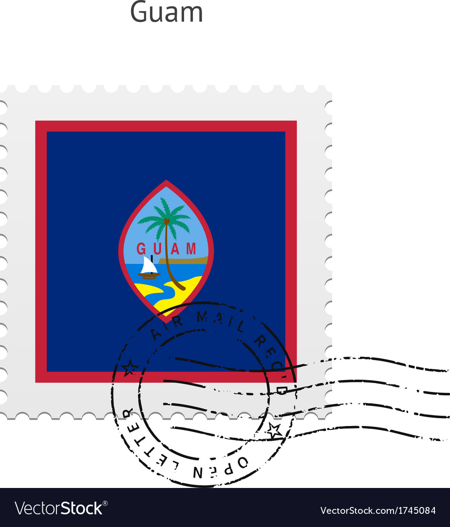 Guam Flag Postage Stamp Royalty Free Vector Image