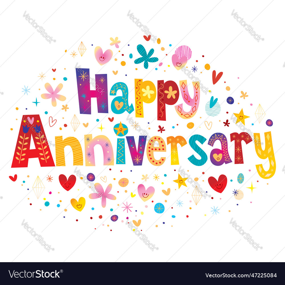 Happy anniversary Royalty Free Vector Image - VectorStock