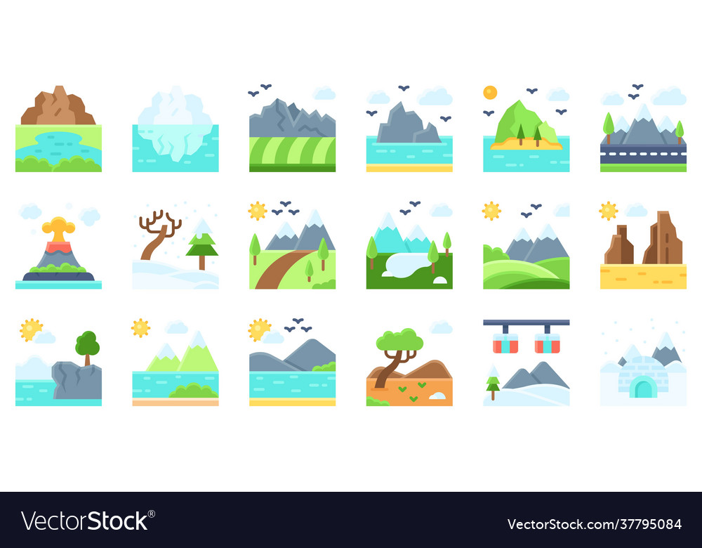 Landscape flat icon set 2