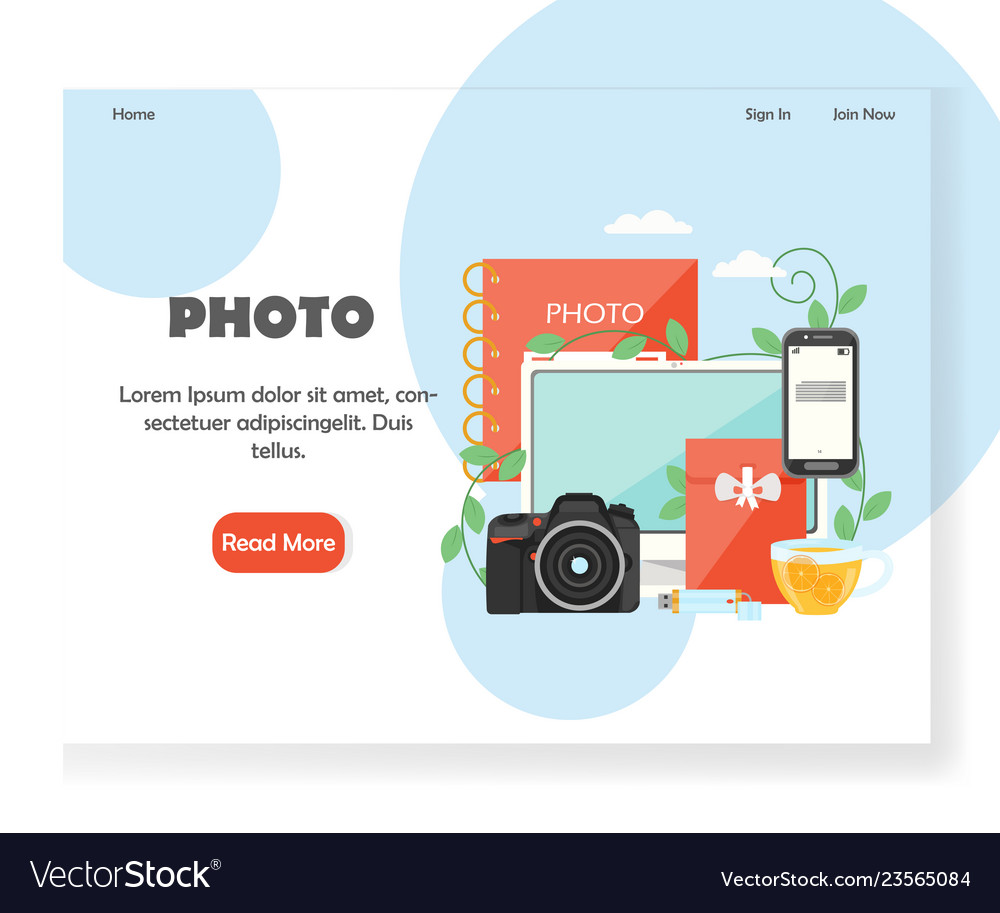 Photography website landing page design