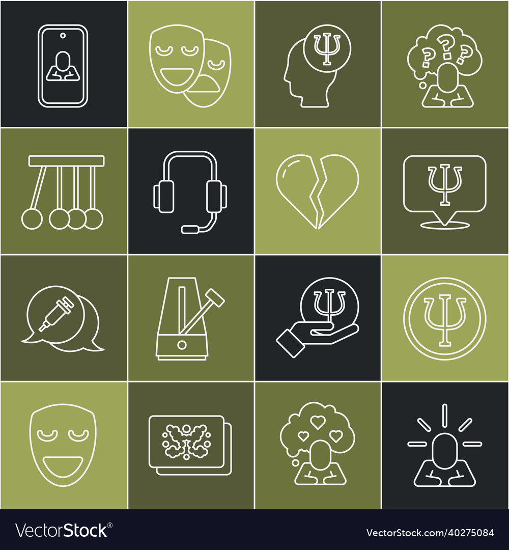 Linie Depression Psychologie psi Psychologe vector image Linie Depression Psychologie psi Psychologe