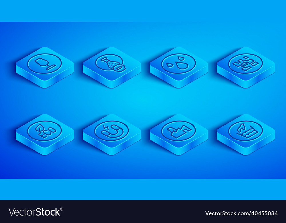 Set line fragile broken glass test tube and flask vector image Set line fragile broken glass test tube and flask