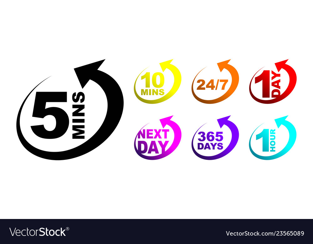A colourful icon timer set vector image A colourful icon timer set