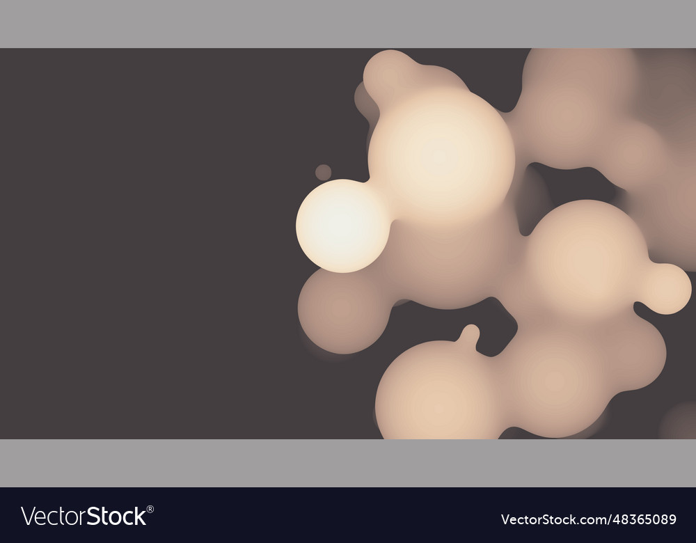 Abstract 3d fluid metaball shape with beige balls vector image Abstract 3d fluid metaball shape with beige balls