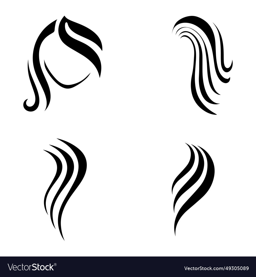 Beautiful hair wave abstract logo designlogo for Vector Image