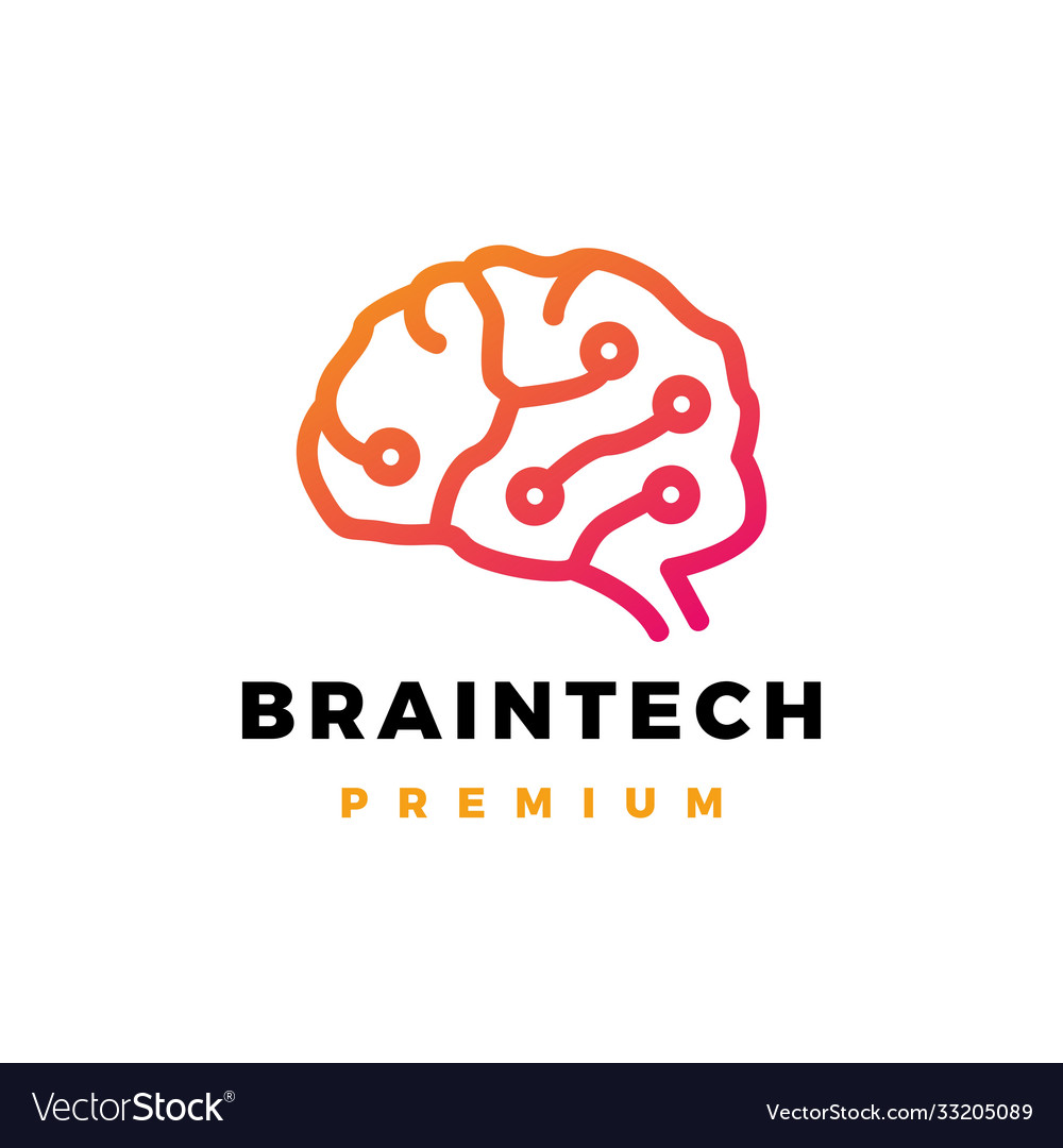 Brain technology logo icon Royalty Free Vector Image