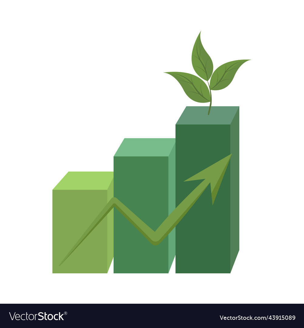 Business chart green energy Royalty Free Vector Image