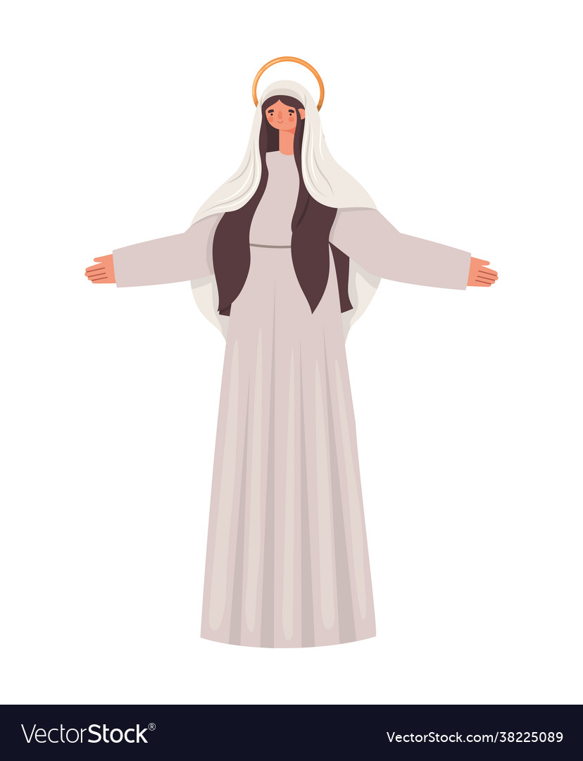 Figure mother mary Royalty Free Vector Image - VectorStock