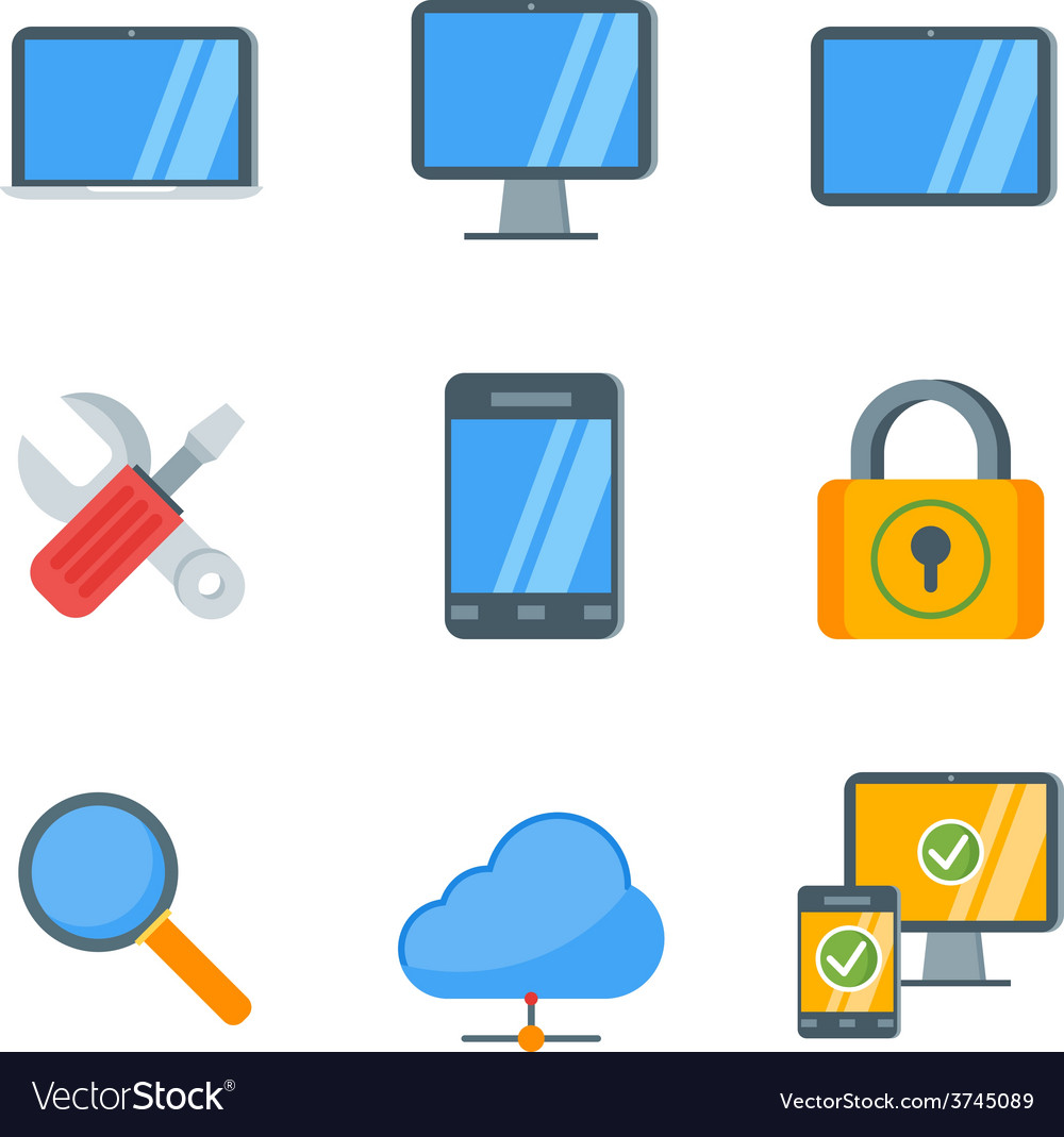 Flat style icon set for web and mobile application