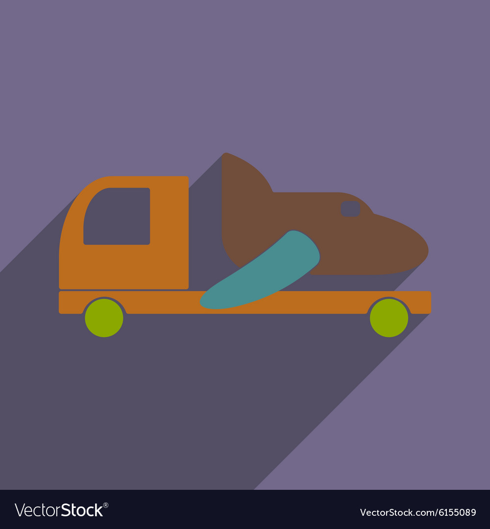 Flat with shadow icon and mobile application car