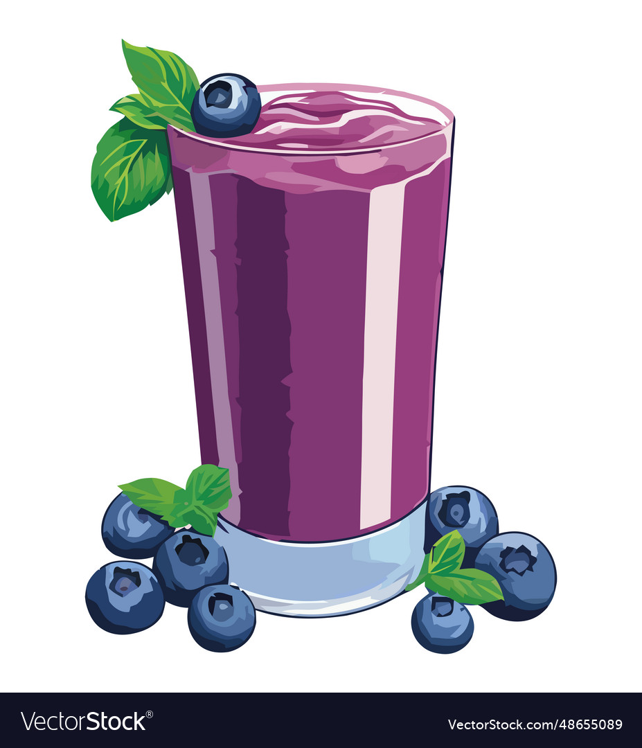 Fresh blueberry yogurt Royalty Free Vector Image