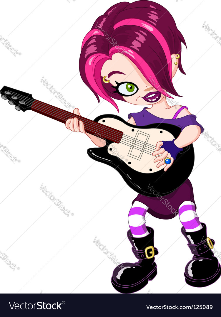 Guitar Girl Royalty Free Vector Image - Vectorstock