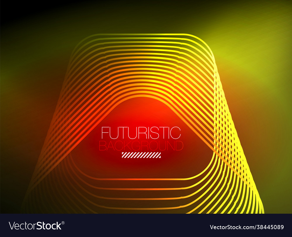Neon color square shape lines abstract background vector image Neon color square shape lines abstract background