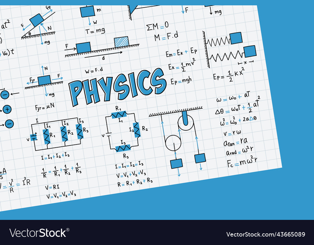 Hinweise auf Übungen Physik Formeln und Gleichungen vector image Hinweise auf Übungen Physik Formeln und Gleichungen